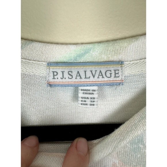 NWT PJ Salvage "Palm Desert" print Long Sleeve Top XS - Picture 3 of 6